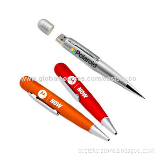 Pen-shaped USB Flash Drive, Superior OEM Service Free for 1 Colored Pad Printing and Laser Engraving